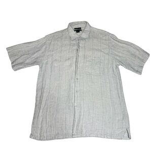 Bruno Men’s XL 100% Linen Grey Short Sleeve Button Up Shirt